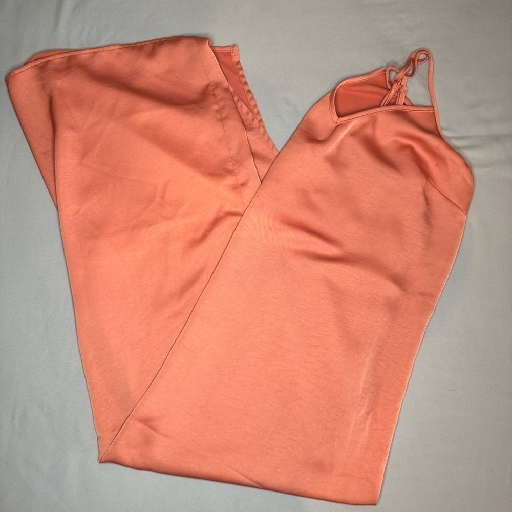 Orange Satin Maxi Dress